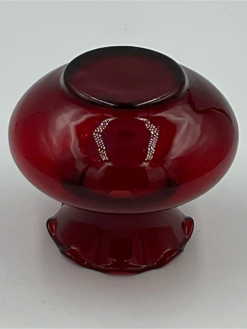 Vintage Anchor Hocking Royal Ruby Red Crimped Bud Vase